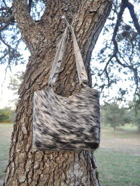 🖤 Handmade Cookies & Cream Cowhide Purse | Genuine Leather | One-of-a-Kind West